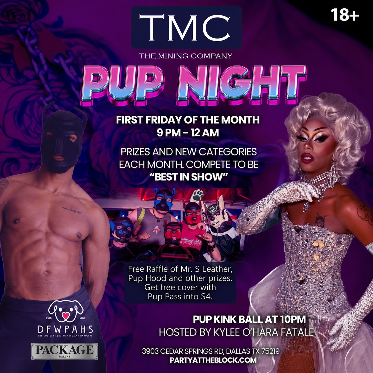 Pup Night is tonight at TMC! 😈🐶 Come out for a night of pups, prizes and playtime! Sit. Stay. Slay. 🐾 See you on the back patio!